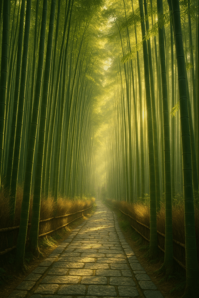 spiritual wellness locations in Japan: Arashiyama Bamboo Grove - Kyoto