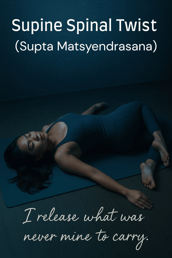 stress-relief yoga poses: supine spinal twist
